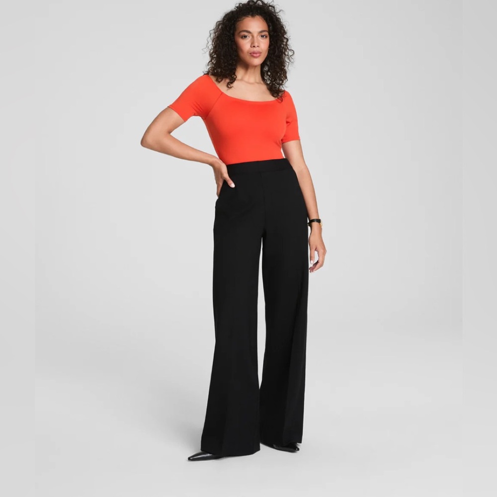 SPANXsmooth™ PerfectFit Ponte Wide Leg Pant in Charcoal Grey